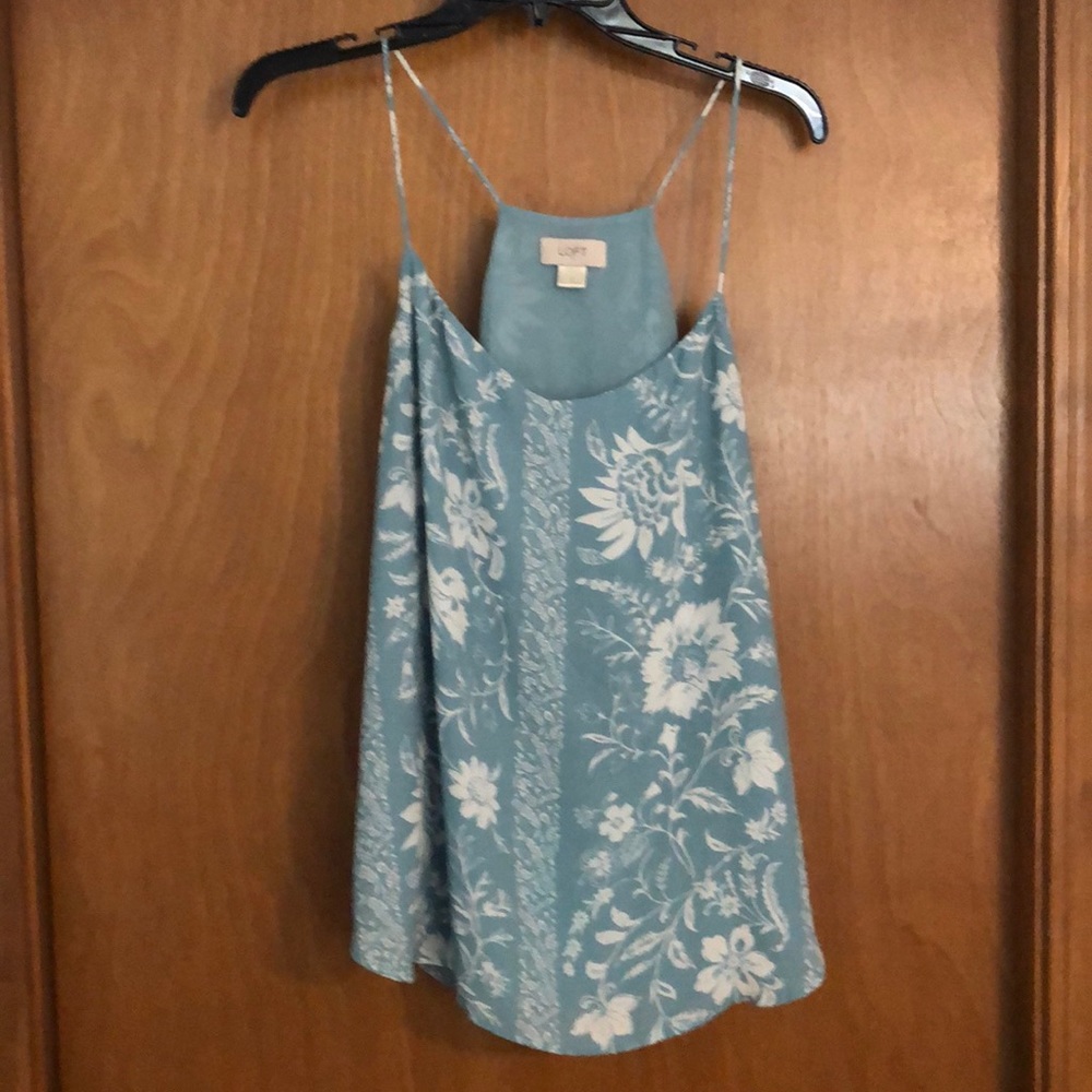 Baby Blue and White Spaghetti Tank